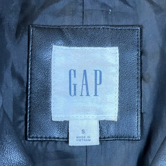 GAP Vegan Leather Biker Moto Jacket, Size S - Picture 4 of 10